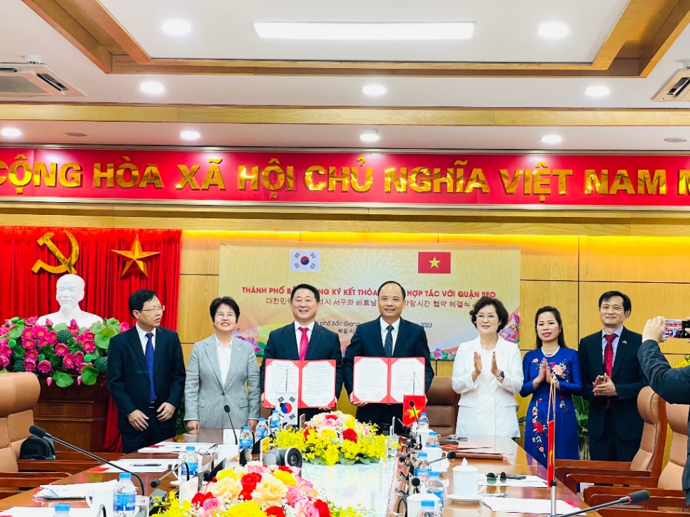 Thành phố Bắc Giang và quận Seo (Hàn Quốc) ký kết Thoả thuận giao lưu hợp tác hữu nghị