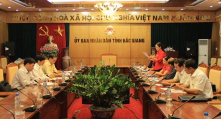 Trung ương Hội Chữ thập đỏ Việt Nam làm việc tại tỉnh Bắc Giang 